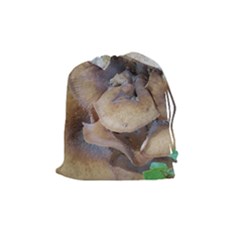 Close Up Mushroom Abstract Drawstring Pouch (medium) by Fractalsandkaleidoscopes