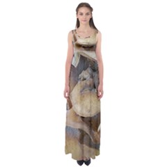 Close Up Mushroom Abstract Empire Waist Maxi Dress by Fractalsandkaleidoscopes