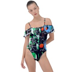 Dots And Stripes 1 1 Frill Detail One Piece Swimsuit by bestdesignintheworld
