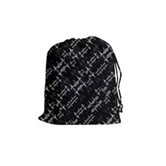 Black And White Ethnic Geometric Pattern Drawstring Pouch (medium) by dflcprintsclothing