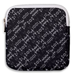 Black And White Ethnic Geometric Pattern Mini Square Pouch by dflcprintsclothing
