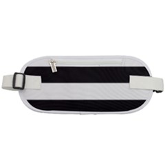 Black And White Large Stripes Goth Mime French Style Rounded Waist Pouch by genx