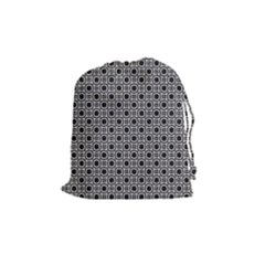 Pattern Formes Ronds Noir/blanc Drawstring Pouch (medium) by kcreatif