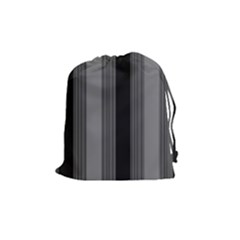 Pattern Bandes Gris/noir Drawstring Pouch (medium) by kcreatif