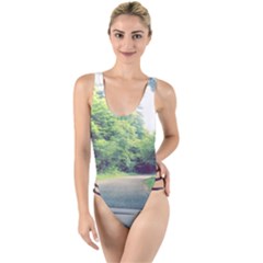 Photo Vue Sur Forêt  High Leg Strappy Swimsuit by kcreatif