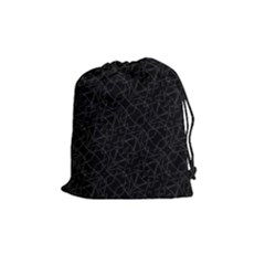Pattern Abstrait Blanc/noir Drawstring Pouch (medium) by kcreatif