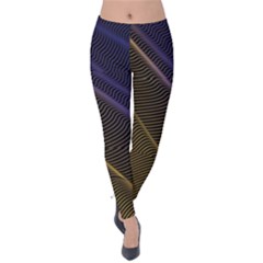 Rainbow Waves Mesh Colorful 3d Velvet Leggings by HermanTelo