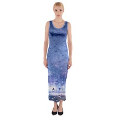 Gouttes D eau Galaxy Fitted Maxi Dress by kcreatif