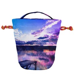Photo Coucher Du Soleil Effet Galaxy Drawstring Bucket Bag by kcreatif