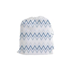 Chevrons Bleus/blanc Drawstring Pouch (medium) by kcreatif