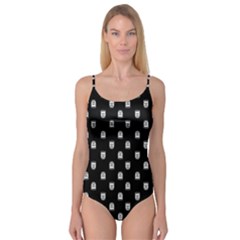 Sketchy Cartoon Ghost Drawing Motif Pattern Camisole Leotard  by dflcprintsclothing