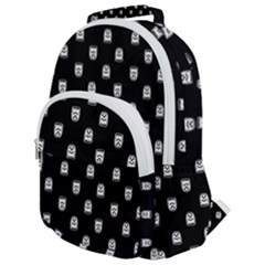 Sketchy Cartoon Ghost Drawing Motif Pattern Rounded Multi Pocket Backpack by dflcprintsclothing