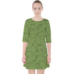 Groyper Pepe The Frog Original Meme Funny Kekistan Green Pattern Quarter Sleeve Pocket Dress by snek