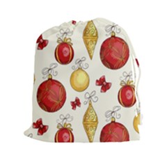 Vintage Christmas Pattern Background Drawstring Pouch (2xl) by Vaneshart