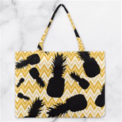 Ananas Chevrons Noir/jaune Zipper Medium Tote Bag by kcreatif