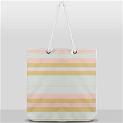 Bandes Rose/doré/vert Full Print Rope Handle Tote (large) by kcreatif