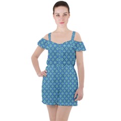 Df Antonio Veneziano Ruffle Cut Out Chiffon Playsuit by deformigo