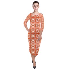 Df Union Valenti Quarter Sleeve Midi Velour Bodycon Dress by deformigo