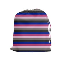 Stripey 9 Drawstring Pouch (xl) by anthromahe