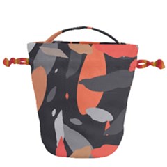 Pattern Formes Corail/noir Drawstring Bucket Bag by kcreatif