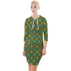 Df Dakota Rivers Quarter Sleeve Hood Bodycon Dress by deformigo