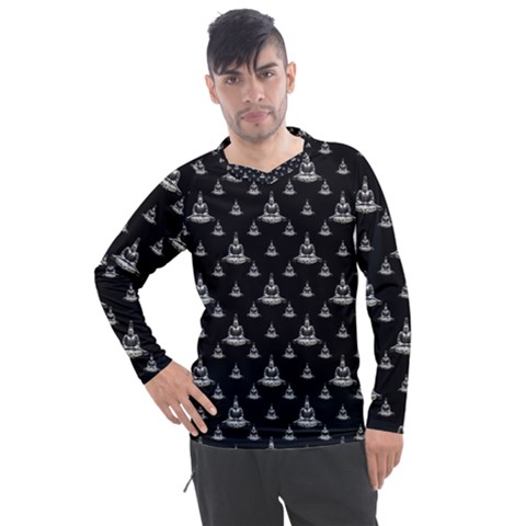 Buddhism Motif Print Pattern Design Men s Pique Long Sleeve Tee by dflcprintsclothing