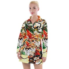 Lilies In A Vase 1 4 Women s Long Sleeve Casual Dress by bestdesignintheworld