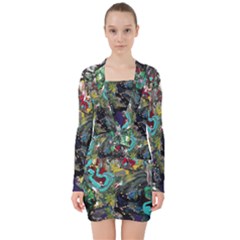 Forest 1 1 V-neck Bodycon Long Sleeve Dress by bestdesignintheworld