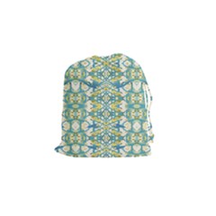 Colored Geometric Ornate Patterned Print Drawstring Pouch (small) by dflcprintsclothing