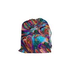 Seamless Abstract Colorful Tile Drawstring Pouch (small) by HermanTelo
