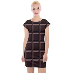Dark Chocolate Seamless Pattern Sweet Texture Cap Sleeve Bodycon Dress by Wegoenart