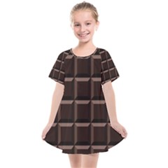 Dark Chocolate Seamless Pattern Sweet Texture Kids  Smock Dress by Wegoenart