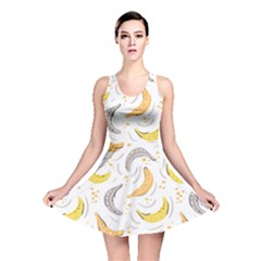 Seamless Stylish Pattern With Fresh Yellow Bananas Background Reversible Skater Dress by Wegoenart