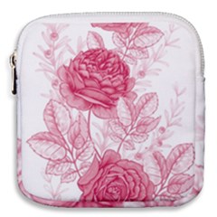 Flower Seamless Pattern With Roses Mini Square Pouch by Wegoenart