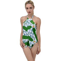 Seamless Pattern With Cucumber Go With The Flow One Piece Swimsuit by Wegoenart