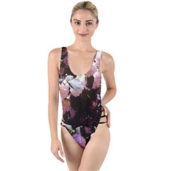 Purple Snowballs High Leg Strappy Swimsuit by okhismakingart
