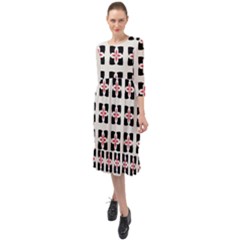 Glanum Ruffle End Midi Chiffon Dress by deformigo