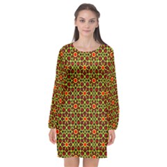 Rby-c-4-5 Long Sleeve Chiffon Shift Dress  by ArtworkByPatrick
