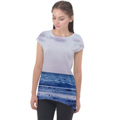 Pink Ocean Hues Cap Sleeve High Low Top by TheLazyPineapple