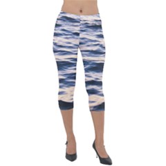 Ocean At Dusk Lightweight Velour Capri Leggings  by TheLazyPineapple
