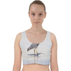 Beach Heron Bird Velvet Racer Back Crop Top by TheLazyPineapple