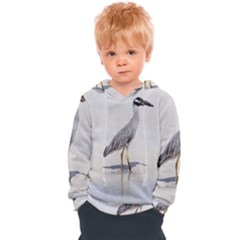 Beach Heron Bird Kids  Overhead Hoodie by TheLazyPineapple