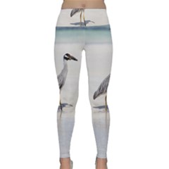 Beach Heron Bird Lightweight Velour Classic Yoga Leggings by TheLazyPineapple