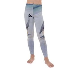 Beach Heron Bird Kids  Lightweight Velour Leggings by TheLazyPineapple