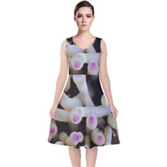 Sea Anemone V-neck Midi Sleeveless Dress  by TheLazyPineapple