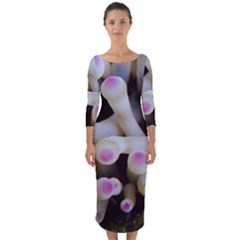 Sea Anemone Quarter Sleeve Midi Bodycon Dress by TheLazyPineapple