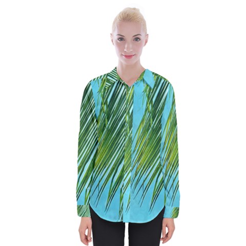 Tropical Palm Womens Long Sleeve Shirt by TheLazyPineapple