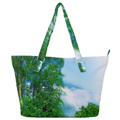 Airbrushed Sky Full Print Shoulder Bag by Fractalsandkaleidoscopes