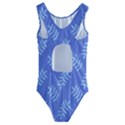 Leaves Ferns Blue Pattern Kids  Cut-Out Back One Piece Swimsuit View2