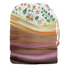 Floral Background Abstract Pattern Drawstring Pouch (3xl) by Vaneshart